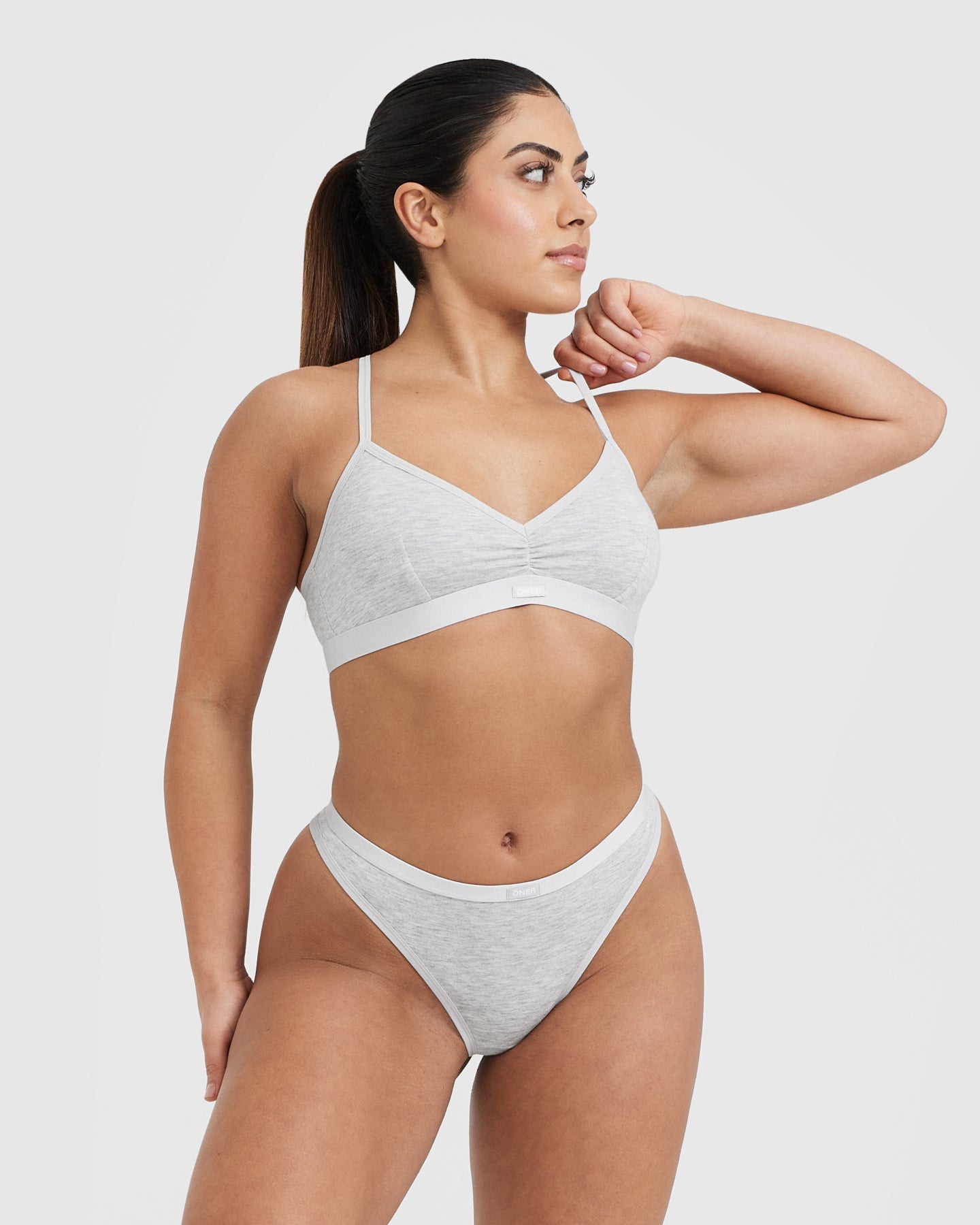 Soft Classic Bralette - Comfortable Wireless Lace Bralette in Grey Marl | Perfect for Yoga, Lounge & Everyday Wear