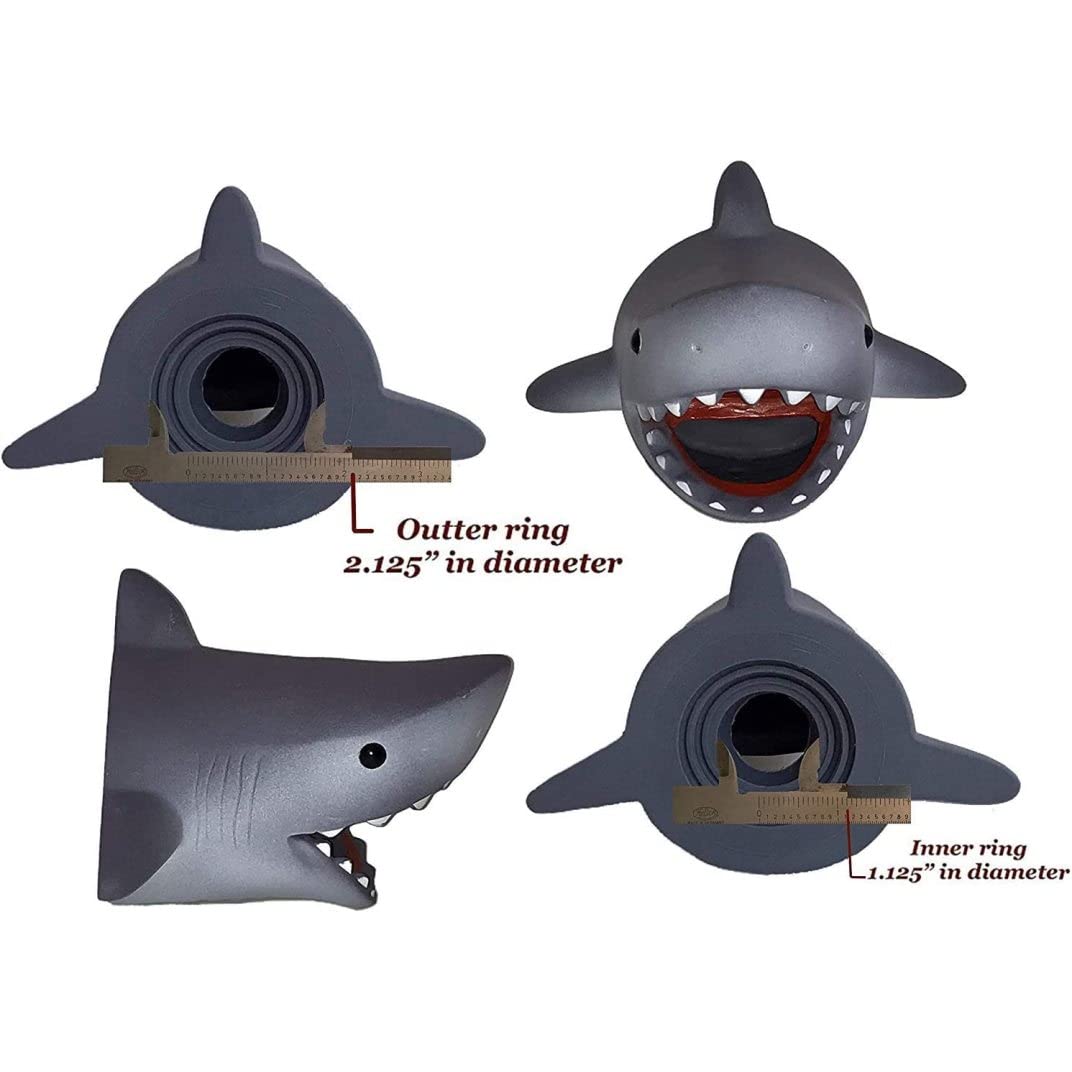 Kids Faucet Extender - Baby Bath Spout Cover for Toddlers | Safe & Fun Shark Design | Grey Bathroom Accessories for Child Safety | Perfect for Bathtub, Sink & Kitchen Use