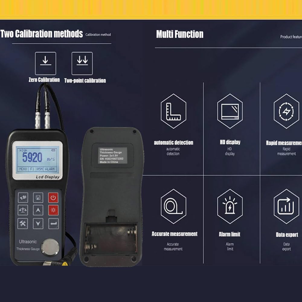 Professional Ultrasonic Thickness Gauge Meter - 0.75mm to 400.0mm (0.03