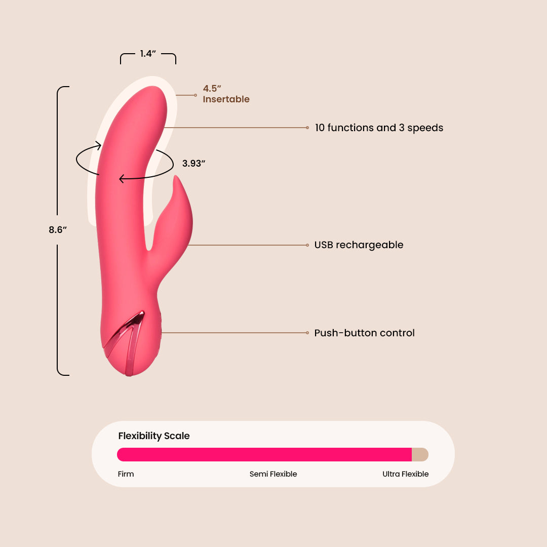 California Dreaming® San Francisco Sweetheart G Spot Massager - Powerful Vibrating & Thrusting Motion for Intense Pleasure - Perfect for Couples Play & Solo Sensual Exploration