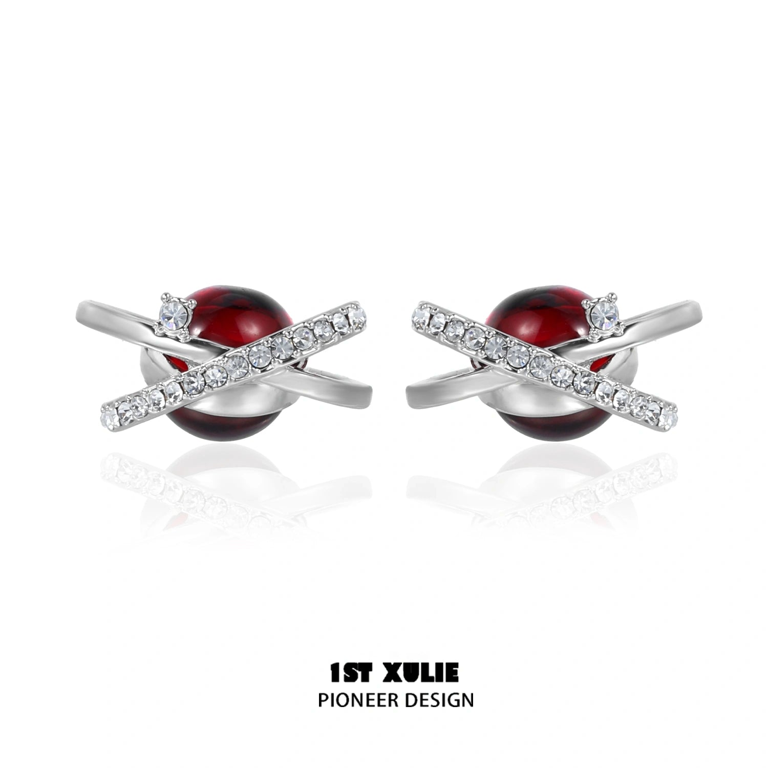 Red Nebula S925 Sterling Silver 18K Gold Plated Stud Earrings for Women - Hypoallergenic Minimalist Ear Jewelry for Daily Wear, Gift Giving & Special Occasions