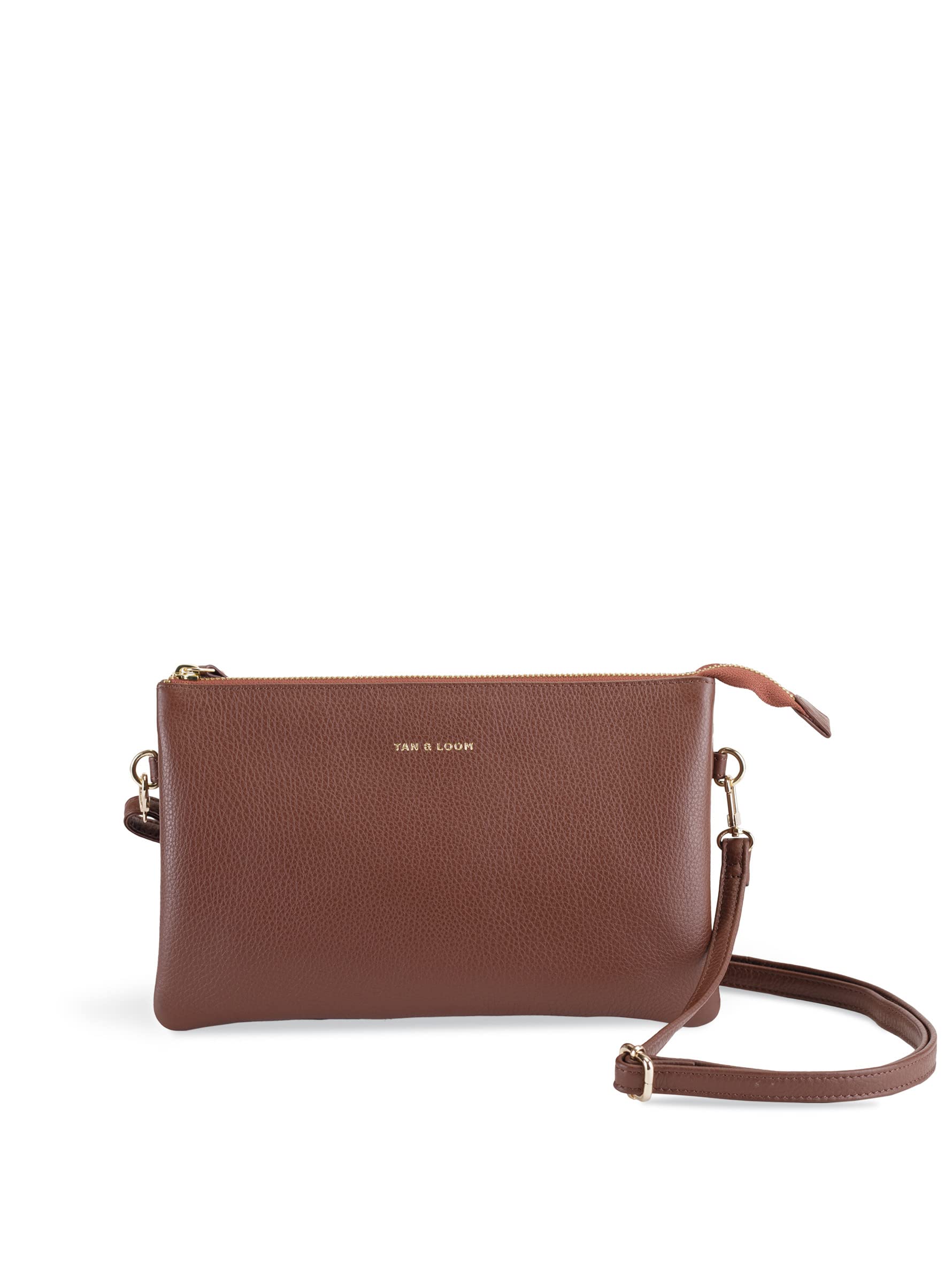 Tan & Loom Women's Genuine Leather Crossbody Sling Bag - Medium Espresso Brown Handbag for Everyday Use, Travel & Work | Stylish & Durable Purse
