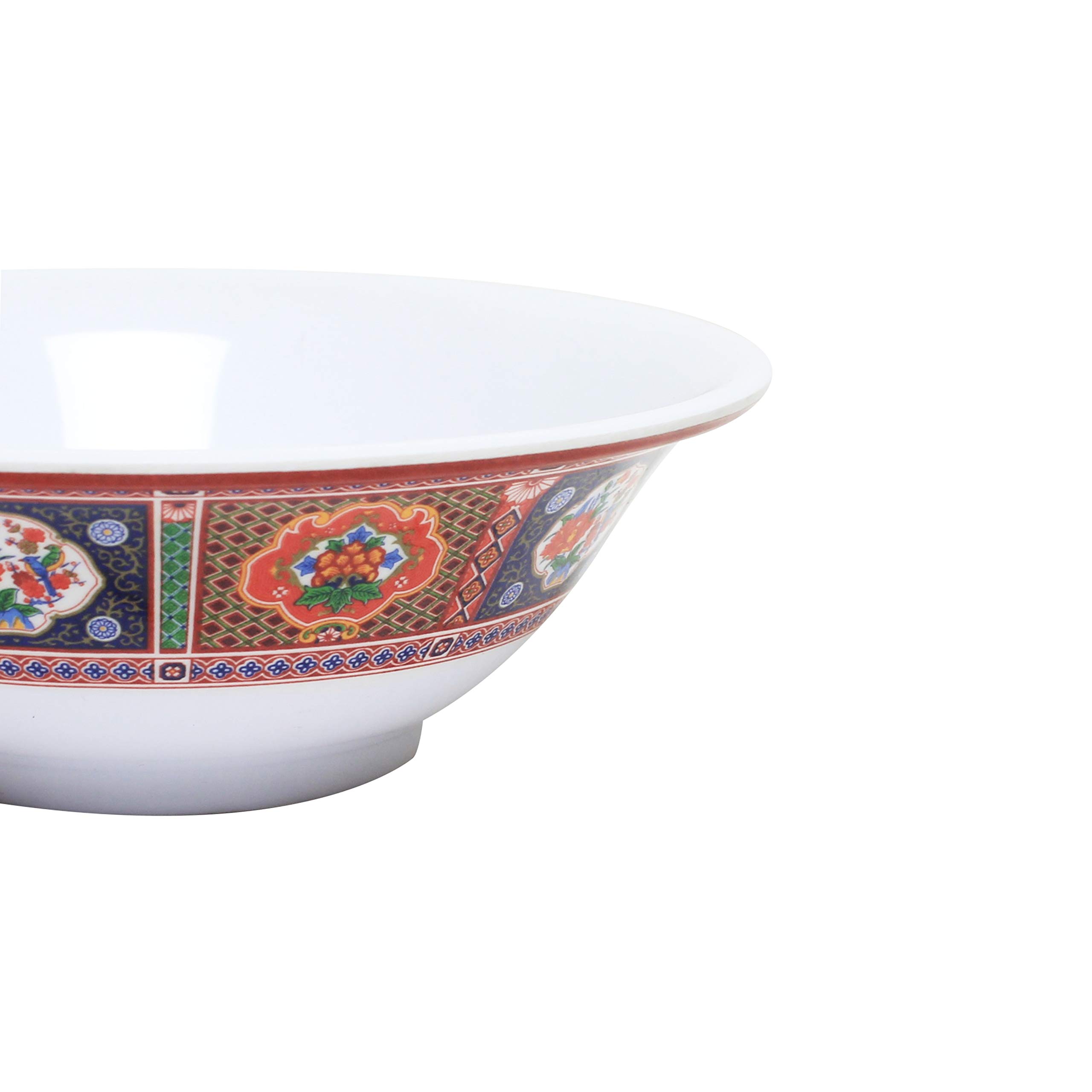 Thunder Group 24 oz Peacock Melamine Deep Bowl (7 Inch) - Set of 12 Durable Plastic Dinnerware for Outdoor Dining, Picnics & Party Serving