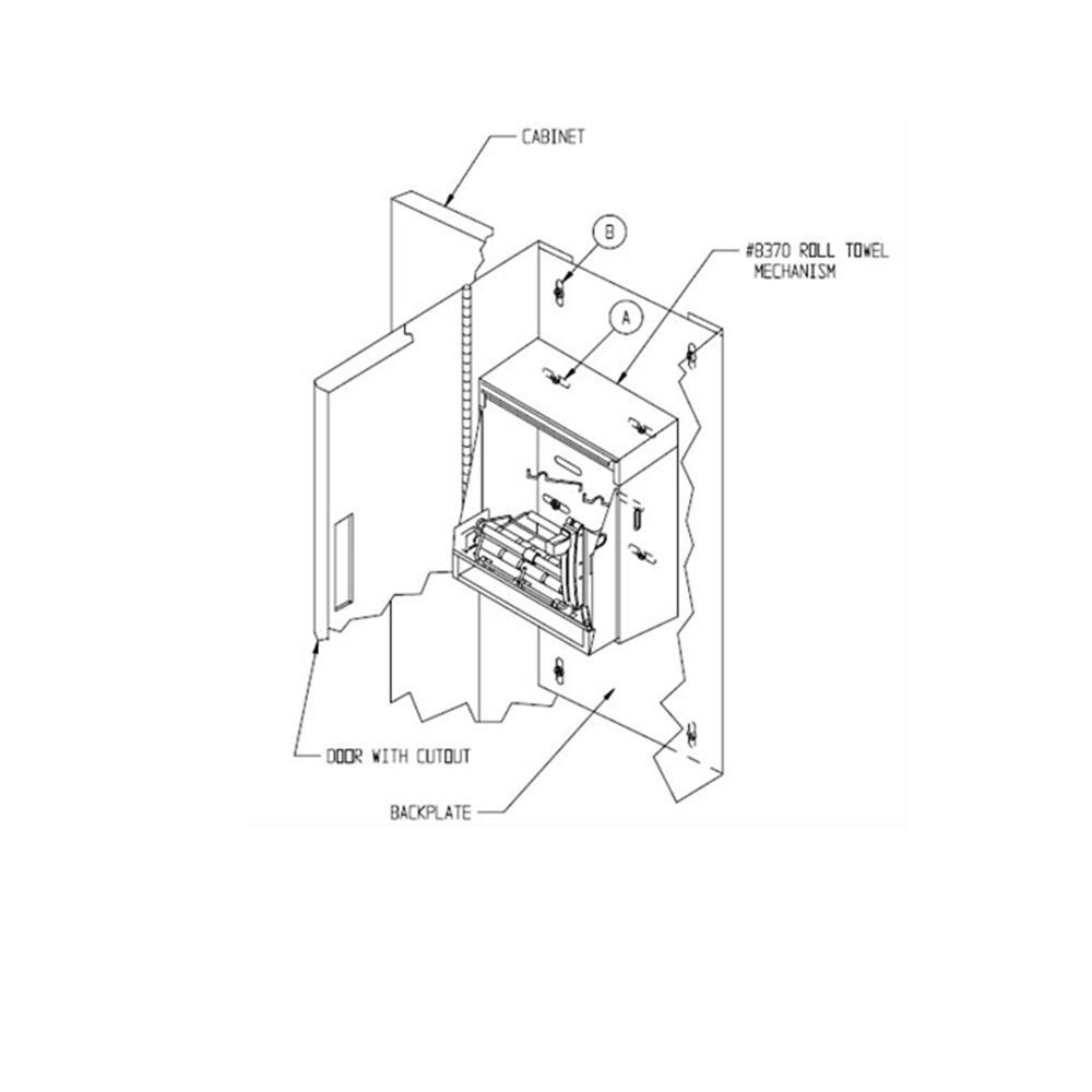ASI 8370 Manual Lever Operated Paper Towel Dispenser Mechanism - Heavy Duty Commercial Use for Restaurants, Kitchens & Public Restrooms