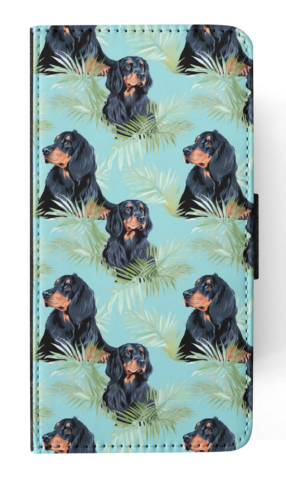 Cute Gordon Setter Puppy Dog Pattern Faux Leather Flip Wallet Phone Case for Apple iPhone 13 Pro - Perfect for Pet Lovers & Everyday Use