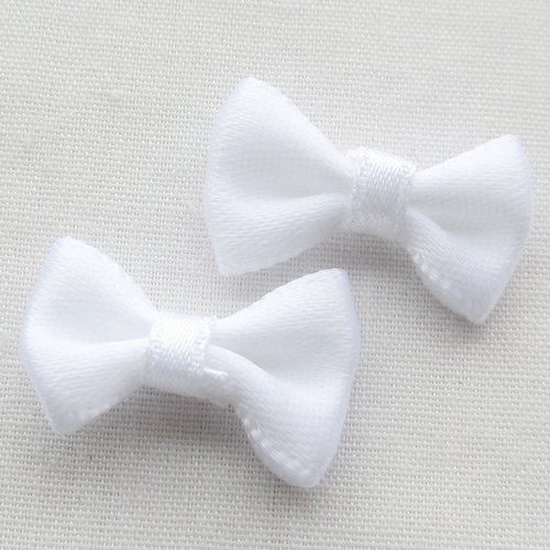 Chenkou Craft Small Satin Ribbon Bows - 60pcs Flower Appliques for DIY Crafts, Kids Clothing Decorations, Hair Accessories & Gift Wrapping - Perfect for Scrapbooking, Party Favors and Baby Shower Decor