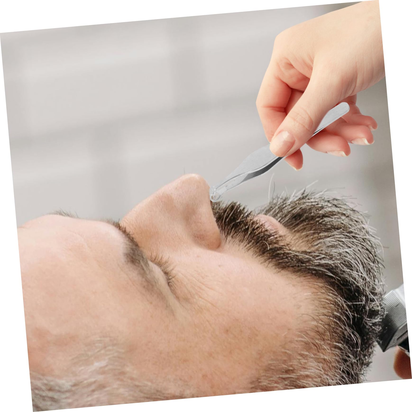 Mikinona Stainless Steel Nose Hair & Eyebrow Trimmer Scissors for Men - Precise Grooming Kit with Comb for Facial Hair, Ear Hair, and Beard Trimming - Perfect for Travel, Home, and Salon Use