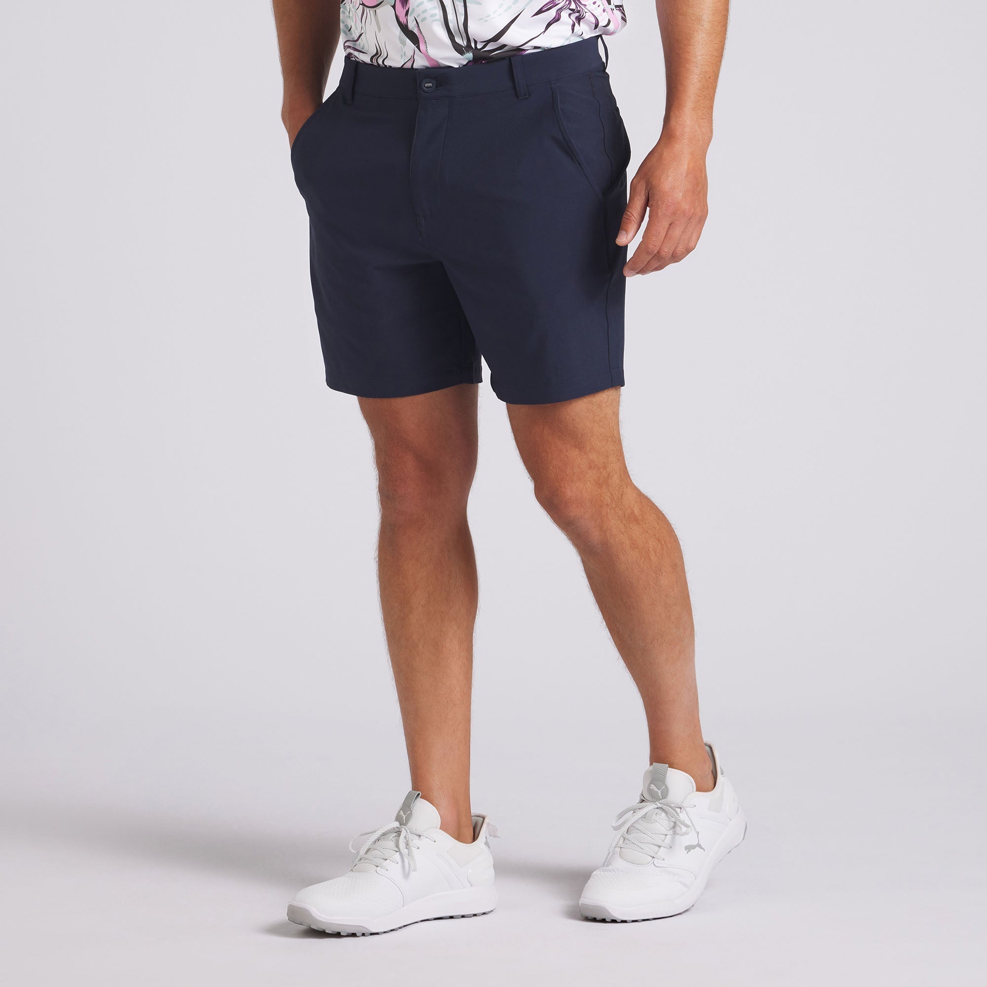 101 Solid 7 Golf Shorts for Men - Comfortable Stretch Performance Shorts with Pockets | Deep Navy | Perfect for Golfing, Casual Wear & Outdoor Activities