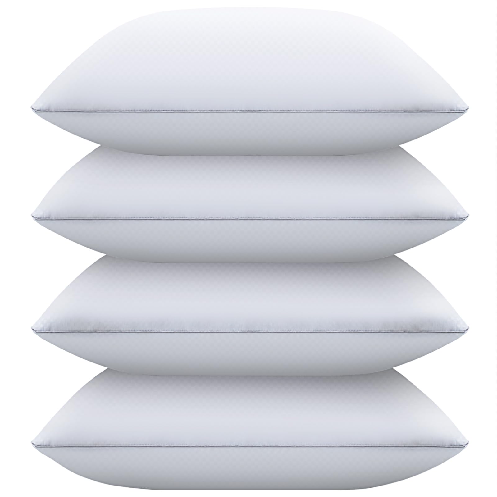 Premium Standard Size Bed Pillows Set of 4 - Hypoallergenic Down Alternative Filling for Back, Stomach & Side Sleepers - Ultra Soft Support for Restful Sleep - Perfect for Home, Hotel & Guest Room Use