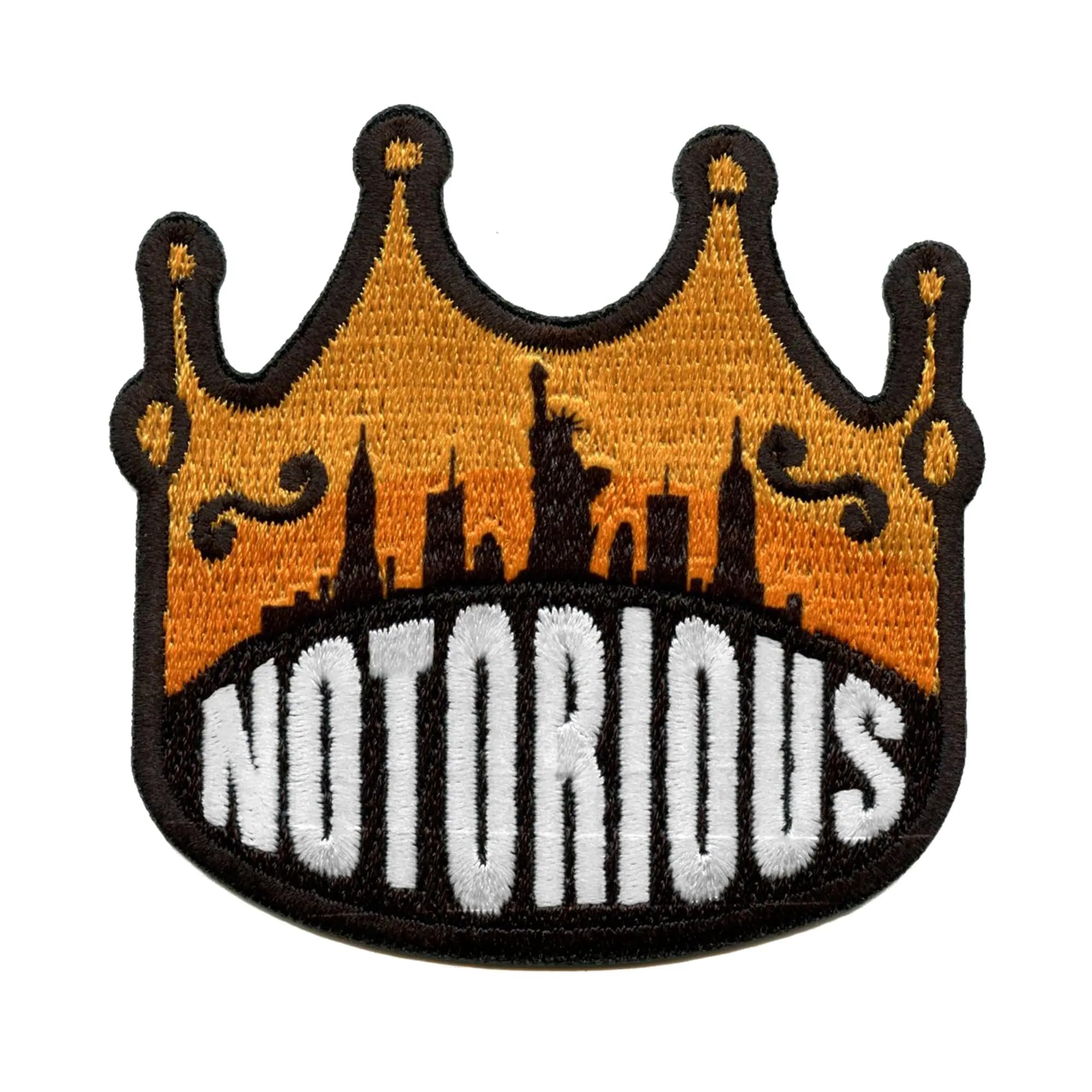 Notorious B.I.G. King of New York Crown Embroidered Iron-On Patch - Hip Hop Fashion Accessory for Jackets, Hats & Backpacks | Rap Music Fan Gift