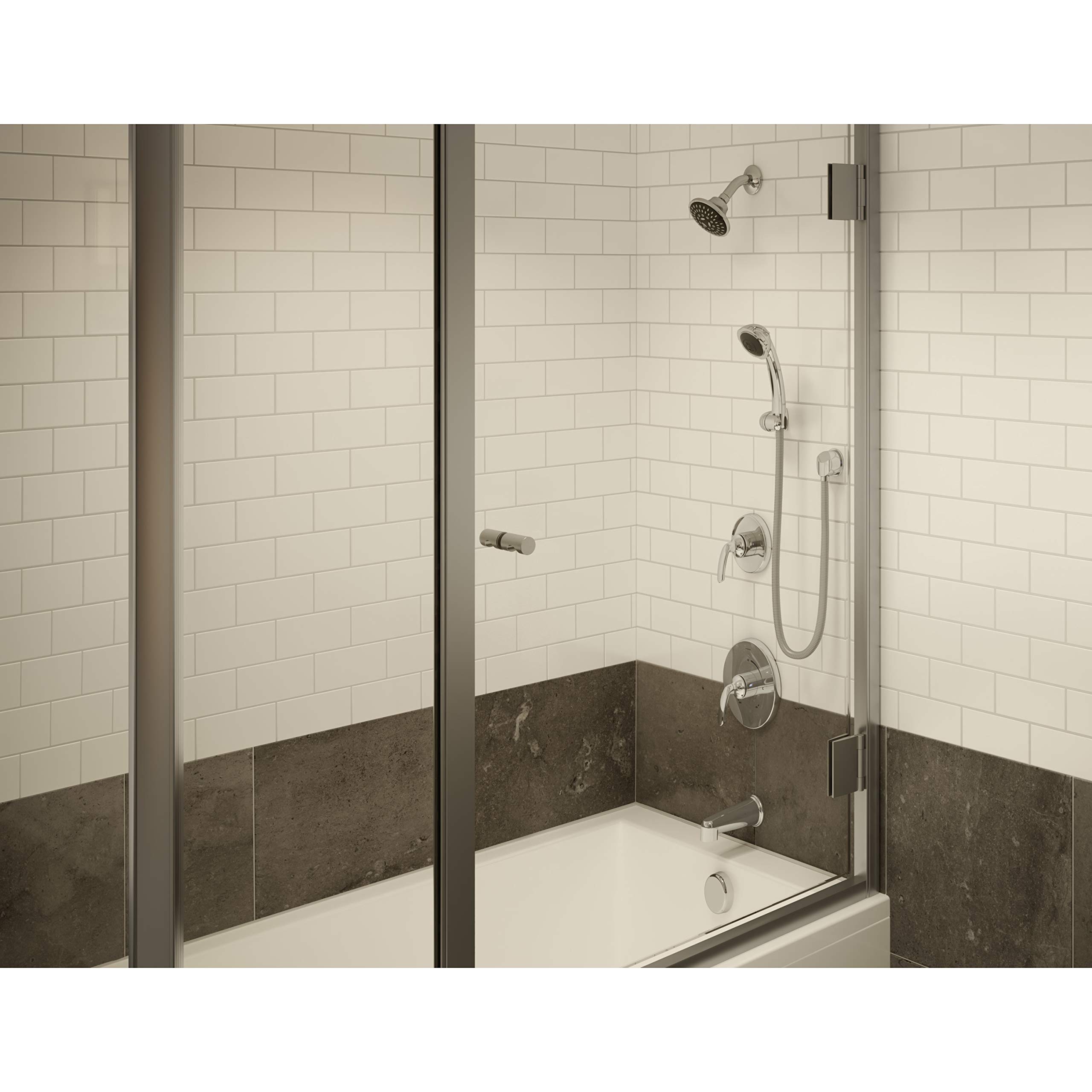 Symmons 5506-1.5-TRM Elm 2-Handle Tub and Shower Faucet Trim with 5-Spray Showerhead & 3-Spray Hand Shower in Polished Chrome (Valves Sold Separately) - Perfect for Bathroom Renovation and Luxury Spa Experience
