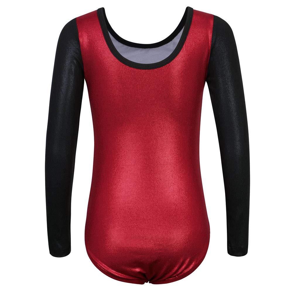 BAOHULU Girls Gymnastics Leotard - Shiny Embroidery Dance Leotards for Kids & Children - Athletic Activewear for Ballet, Gymnastics & Dance Performance