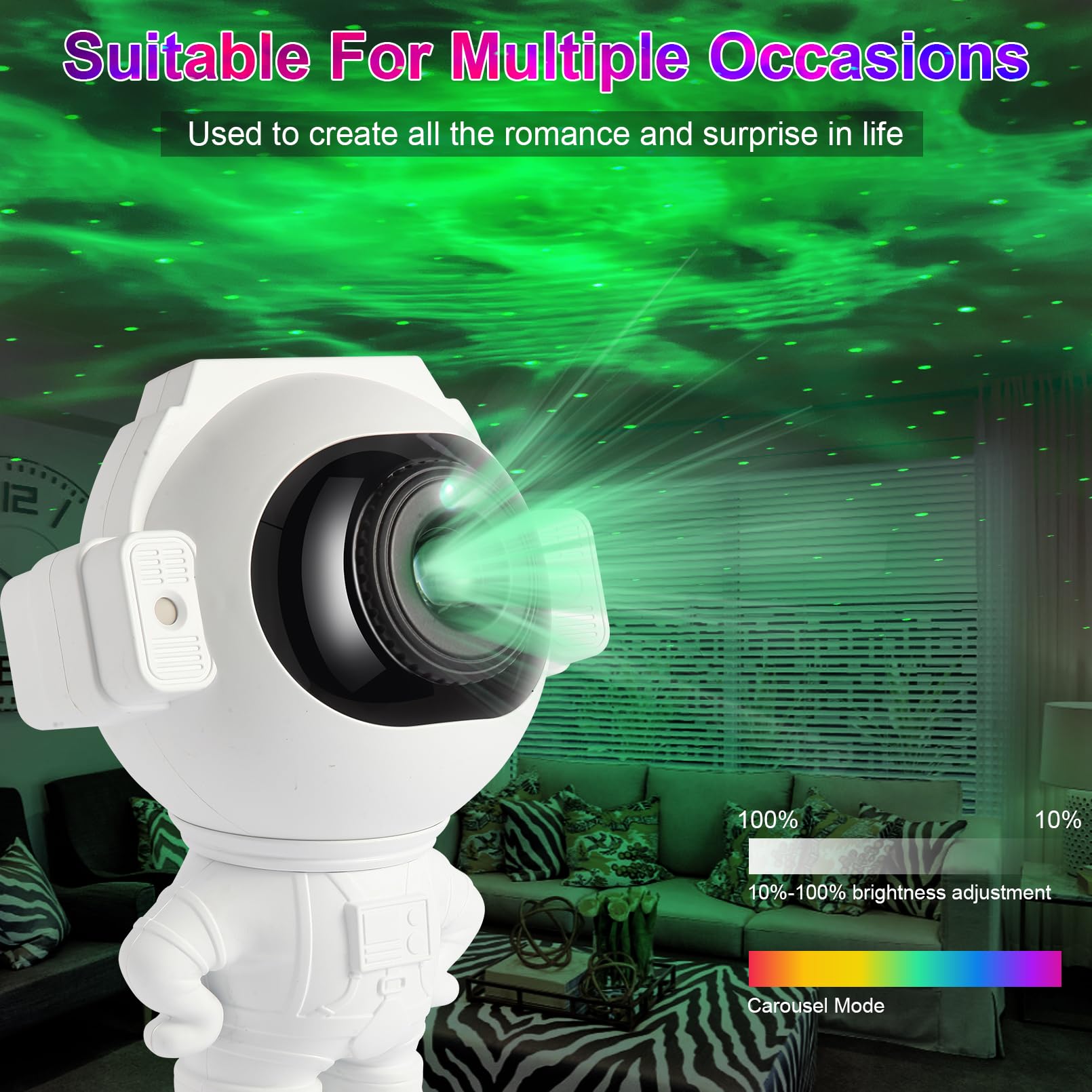Astronaut Galaxy Projector - 360° Star Projector Night Light with Remote & Timer | Kids Room Decor, Bedroom Ceiling Light | Perfect for Nursery, Christmas Gifts & Birthday Parties (Space Themed Decor)