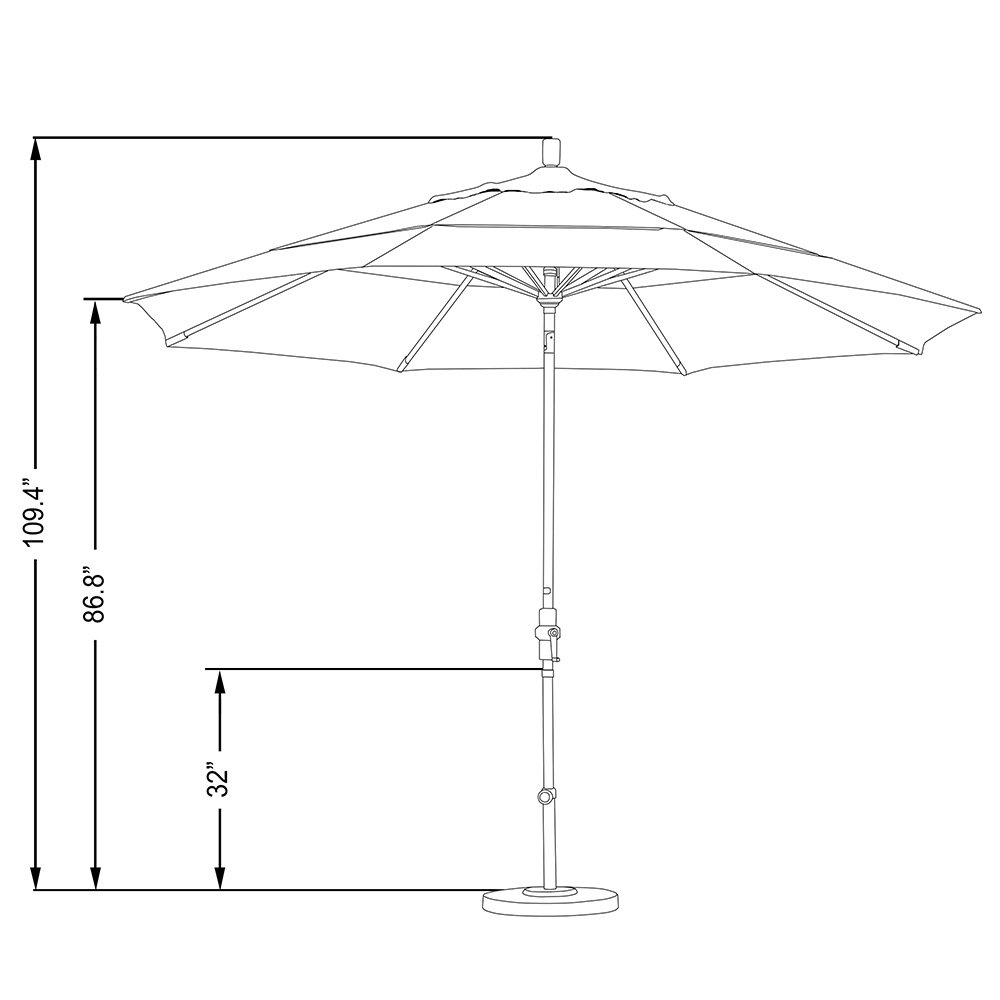 11' Round Aluminum Market Umbrella with Crank Lift & Tilt - Pacifica Purple for Patio & Outdoor Dining