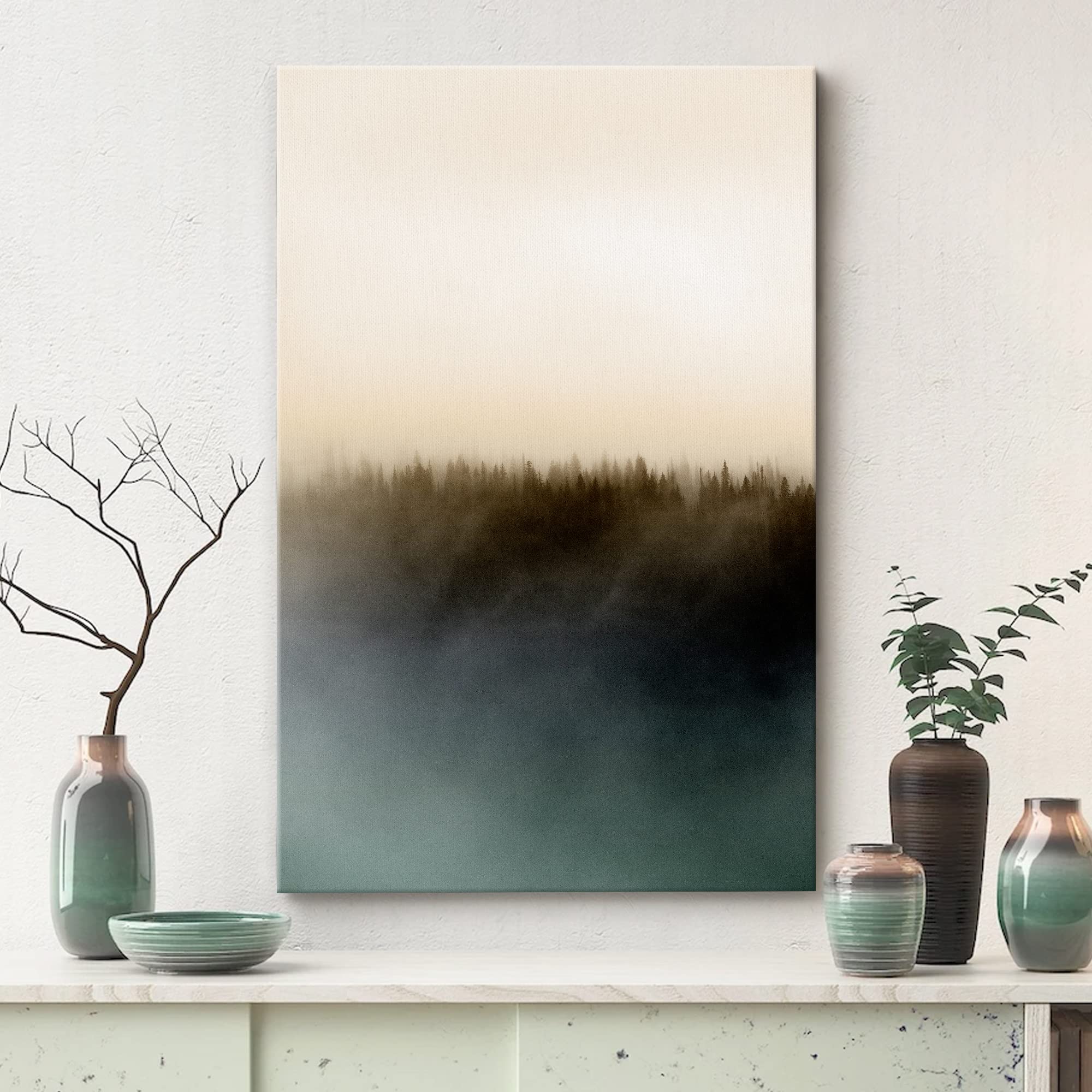 Pastel Clouds Over Dark Forest Canvas Print - 32