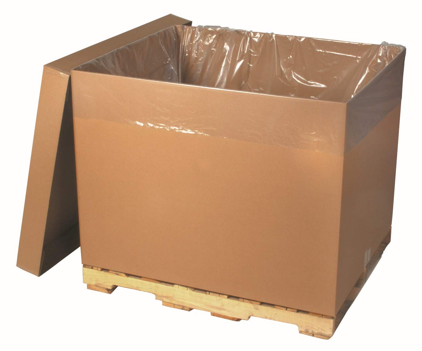 Aviditi 48x42x48 Inch Clear Pallet Covers - 2 Mil Thick Perforated Bin Liners Roll (75 Count) for Shipping & Storage Protection | Ideal for Warehousing, Logistics & Industrial Equipment Safety