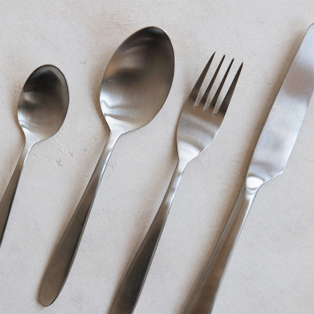 Premium Brushed Stainless Steel Flatware Set - 20-Piece Silverware Set for 4, Dishwasher Safe Cutlery Set with Knives, Forks, Spoons - Perfect for Dining, Wedding Gifts & Home Kitchen Essentials