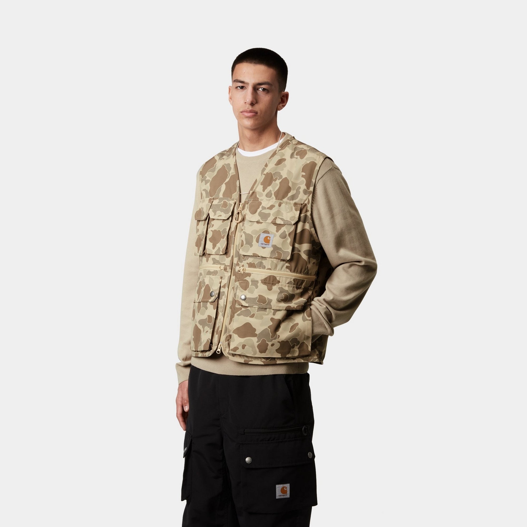 Irwin Vest for Men - Desert Duck Camo Hunting Jacket | Waterproof Outdoor Gear for Camping, Hiking & Shooting Range