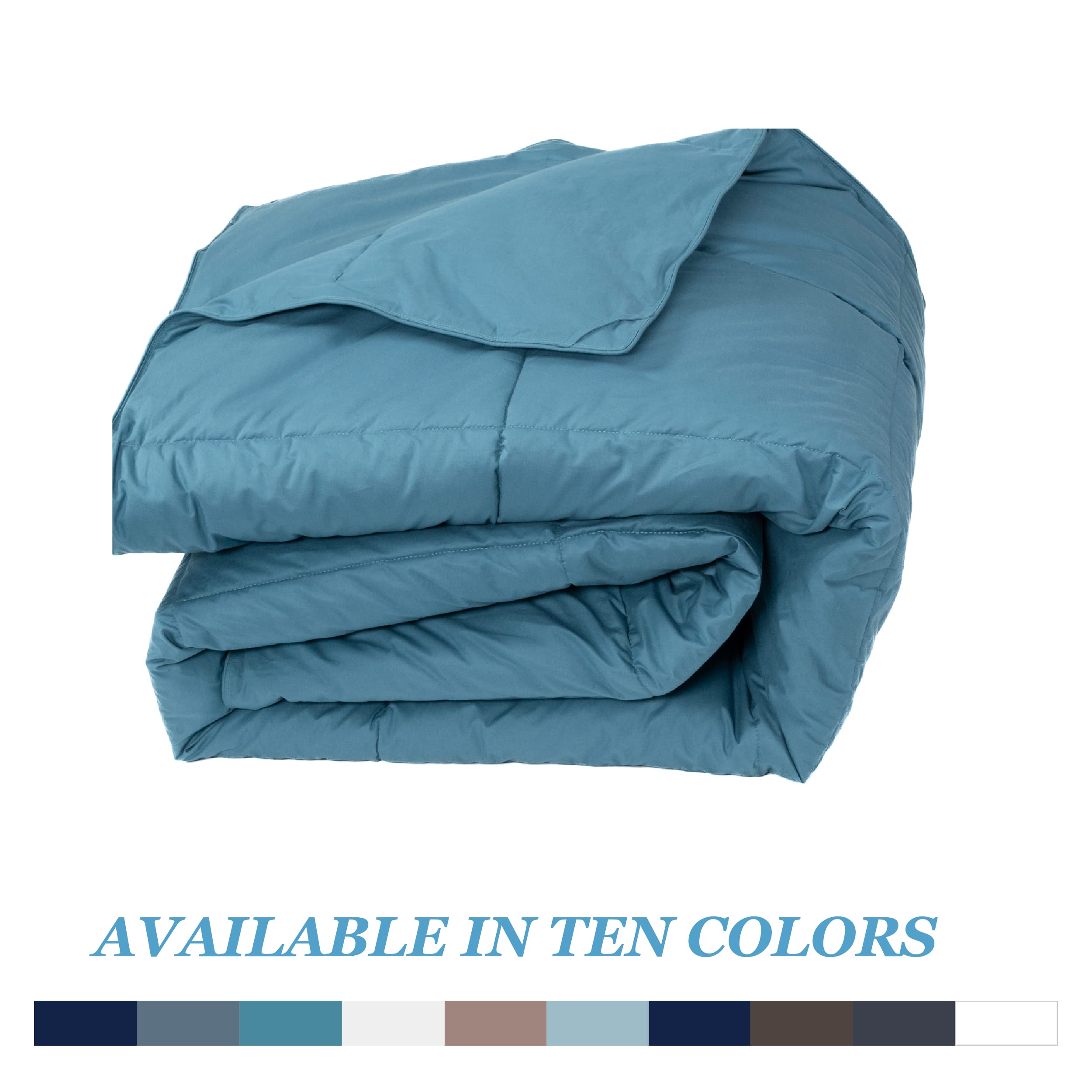 Premium Medium Warmth Down Comforter for Twin/Long Twin Beds - Hypoallergenic, Corner Loop Attachments for Duvet Cover - Ideal for Winter Nights & Cozy Bedroom Decor