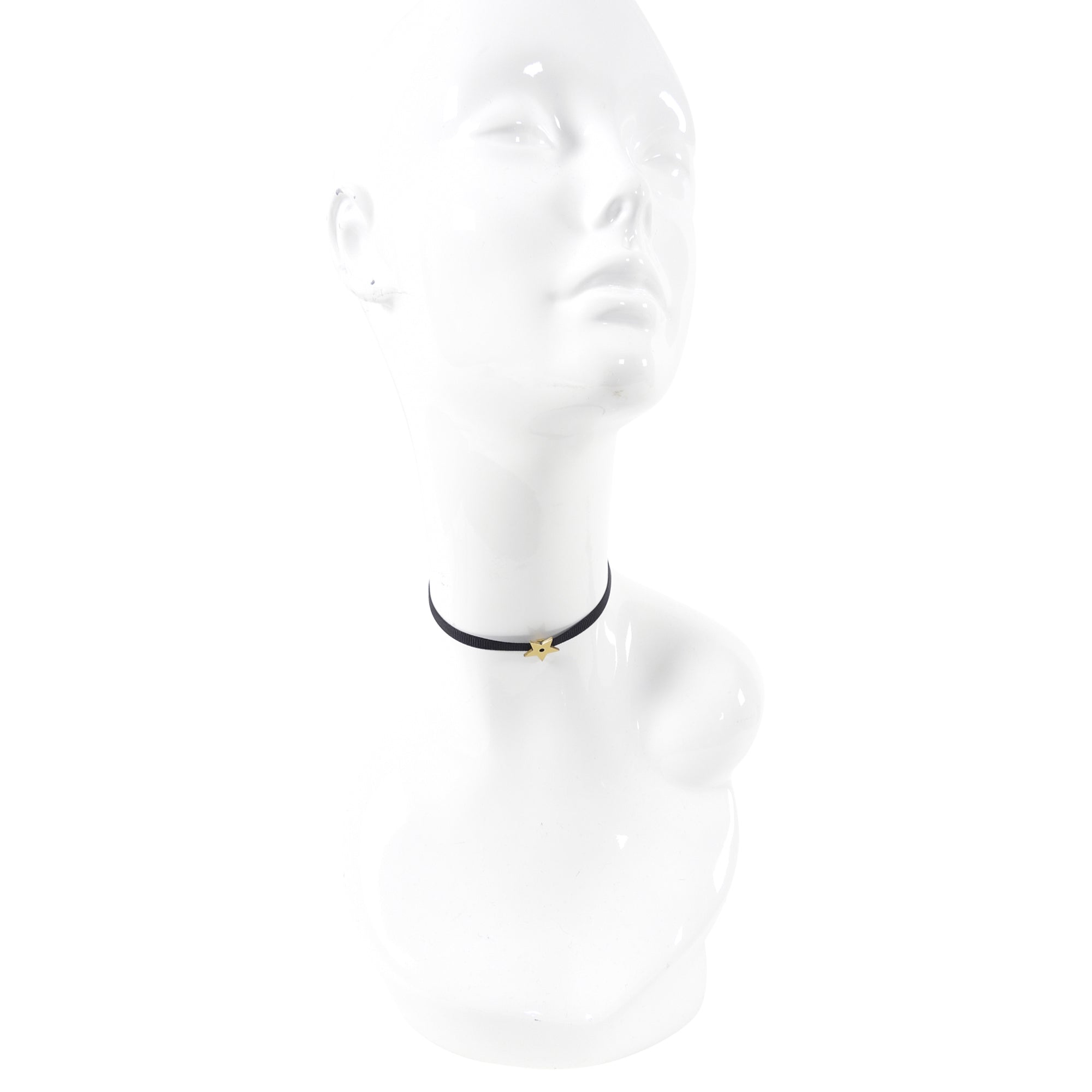 Dior Thin Black Ribbon Star Choker Necklace for Women - Elegant Gothic Jewelry for Evening Parties, Date Nights & Special Occasions