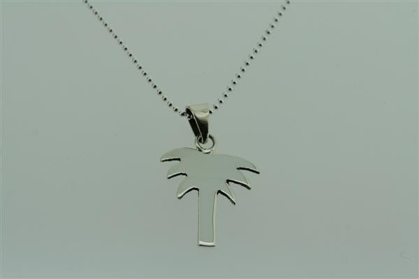 Stylish Palm Tree Pendant Necklace - 55cm Ball Chain for Women & Men - Perfect for Beach Vacations, Summer Outfits & Tropical Gifts