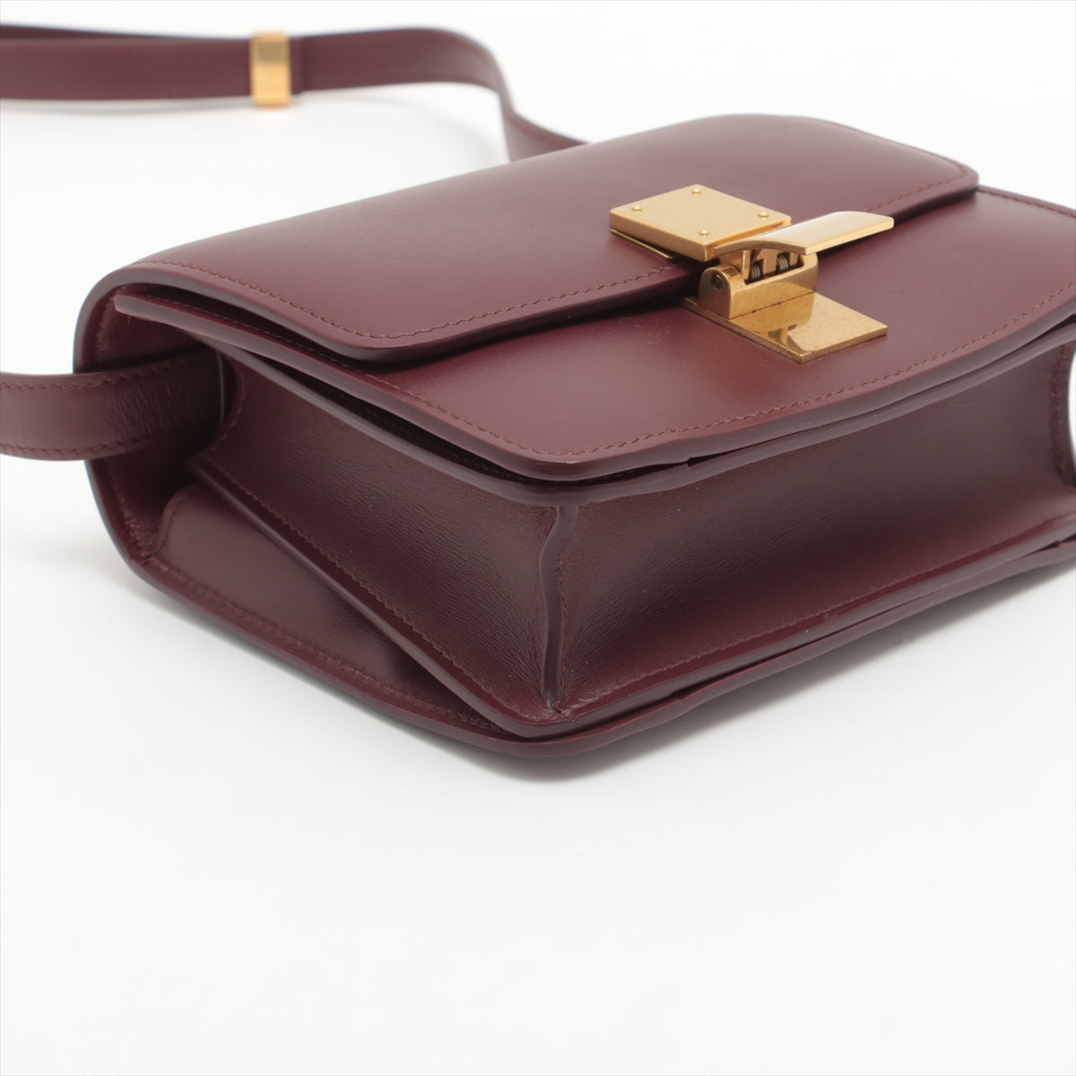 Celine Teen Box Bag in Burgundy - Luxury Crossbody Handbag for Women, Perfect for Date Night & Evening Events