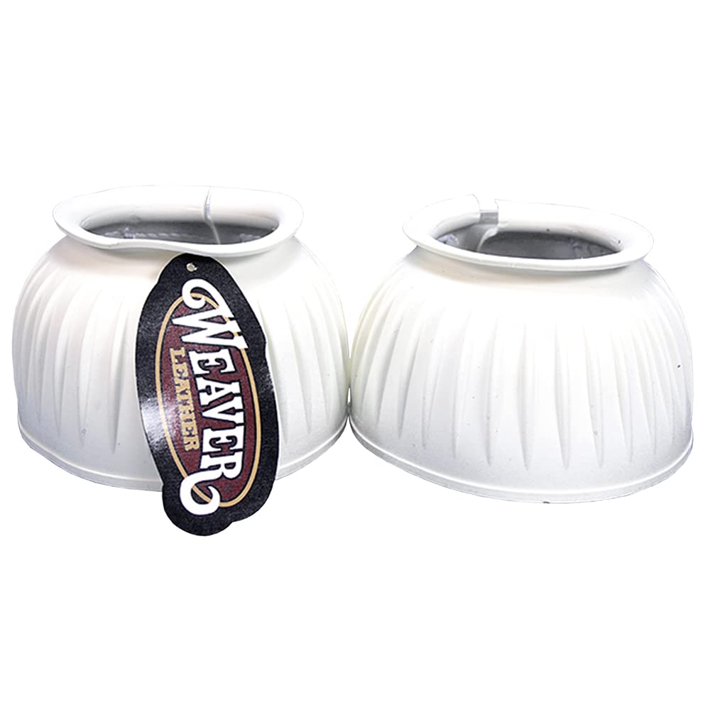 Weaver Double Velcro Horse Bell Boots - XL Size, White - Protective Leg Gear for Jumping & Riding