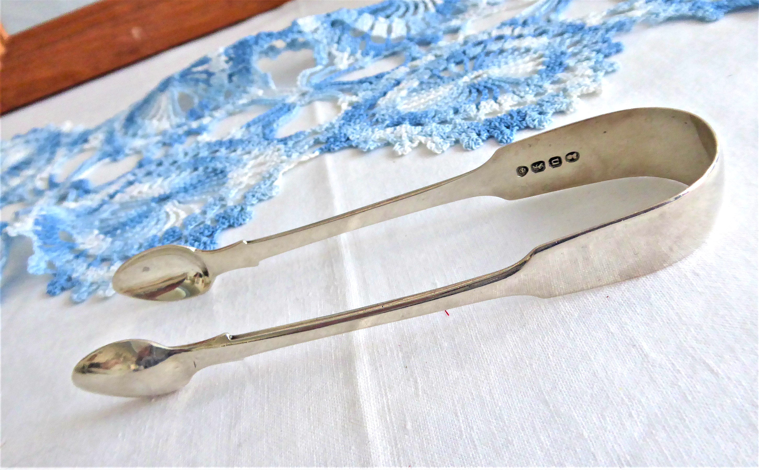 Antique Regency Sugar Tongs - English Hallmarked Sterling Silver 1835 London ABS Mono P T - Perfect for Victorian Tea Parties & Silver Collectors