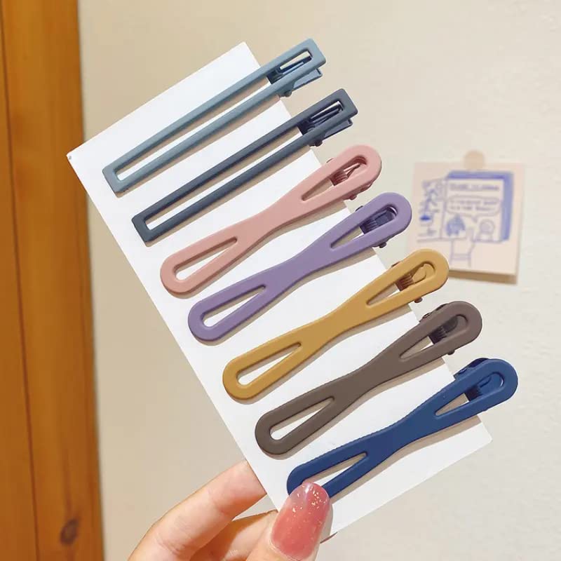 Ghelonadi Matte Geometric Hair Clips for Women - No Trace Hollow Design Fashion Hair Accessories (6-Piece Set, Multicolor) | Perfect for Everyday Styling, Office, Parties & Special Occasions