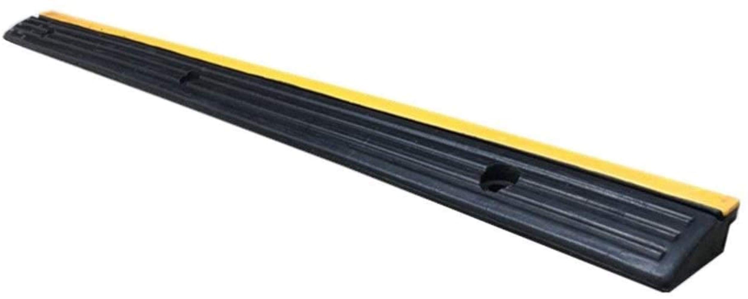FMOGE Heavy Duty Rubber Car Ramp for Driveway - 98x7.5x3CM Anti-Slip Slope Pad with Wire Protection, Durable Uphill Road Tooth Pad for Vehicle Loading & Parking (Perfect for Garage, Workshop & RV Use)