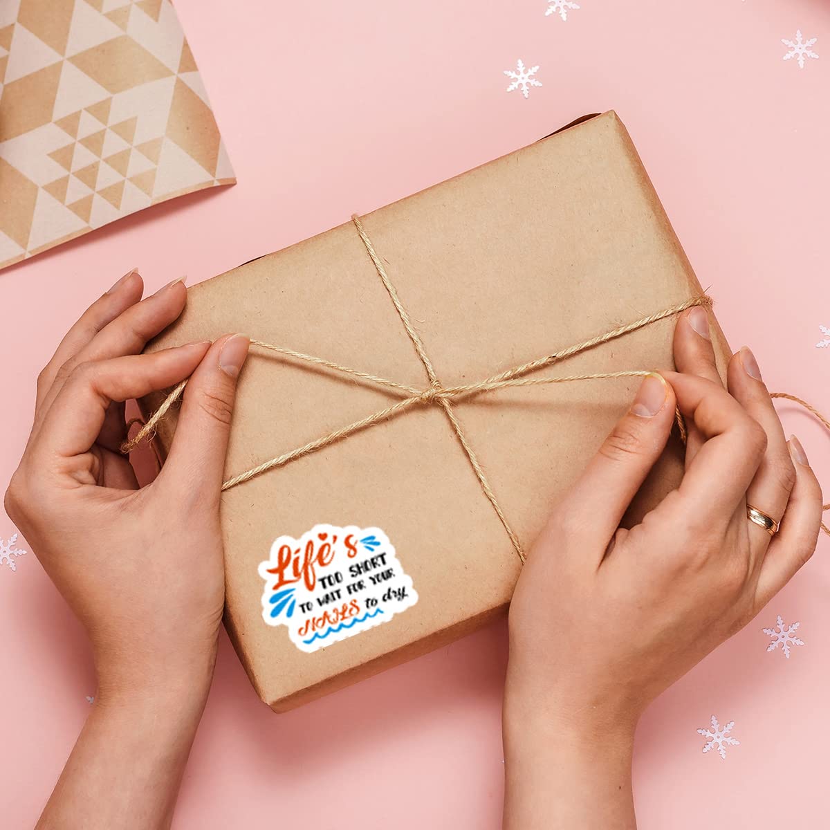Cute Small Business Thank You Stickers - Waterproof Shipping Labels for Packages & Mail Envelopes - Motivational 'Life's Too Short' Design - Perfect for Etsy Sellers, Online Shops & Small Business Branding