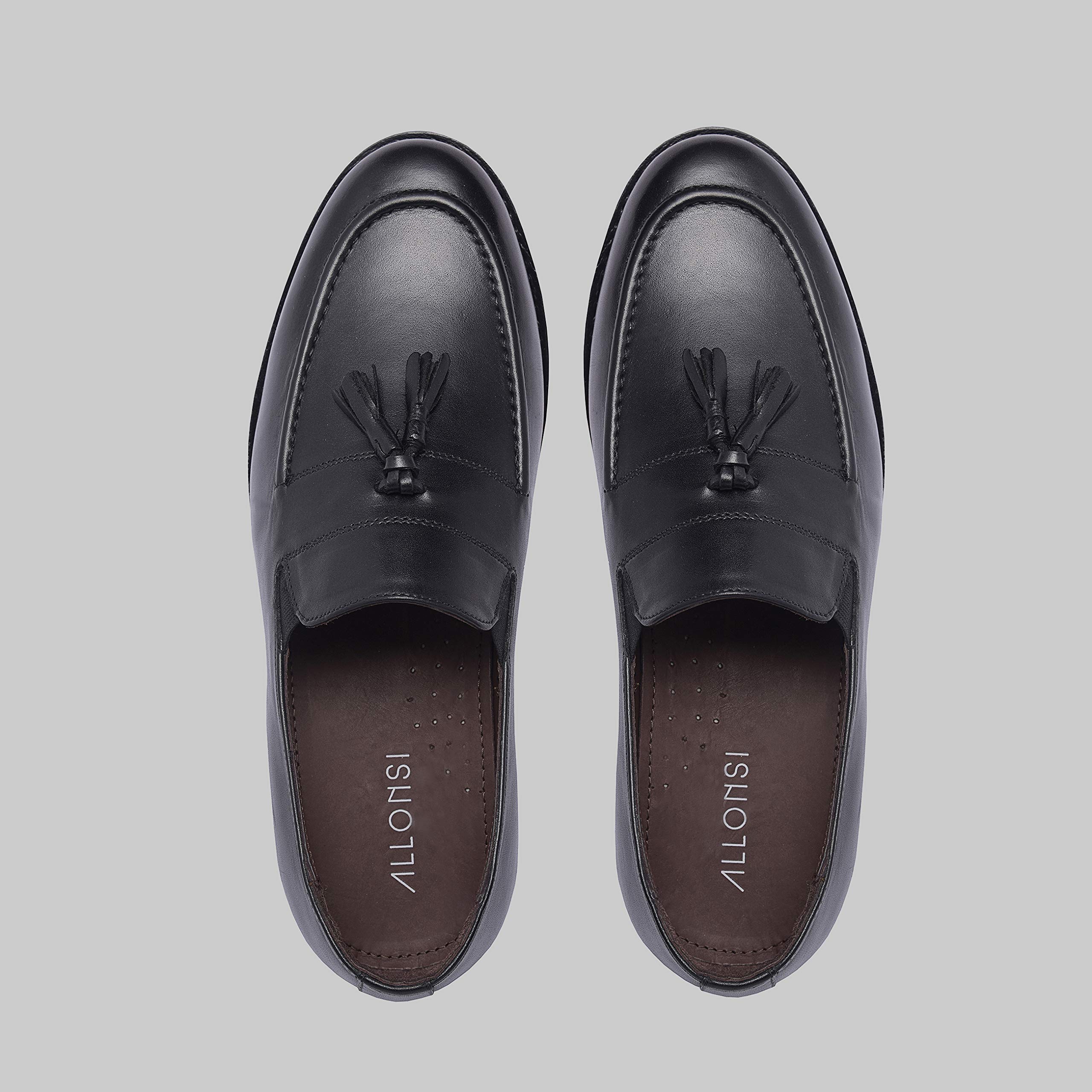Genuine Leather Tassel Loafers for Men - Handcrafted Goodyear Welted Dress Shoes with Leather Sole | Comfortable Slip-On Luxury Loafers | Perfect for Business, Office & Formal Occasions