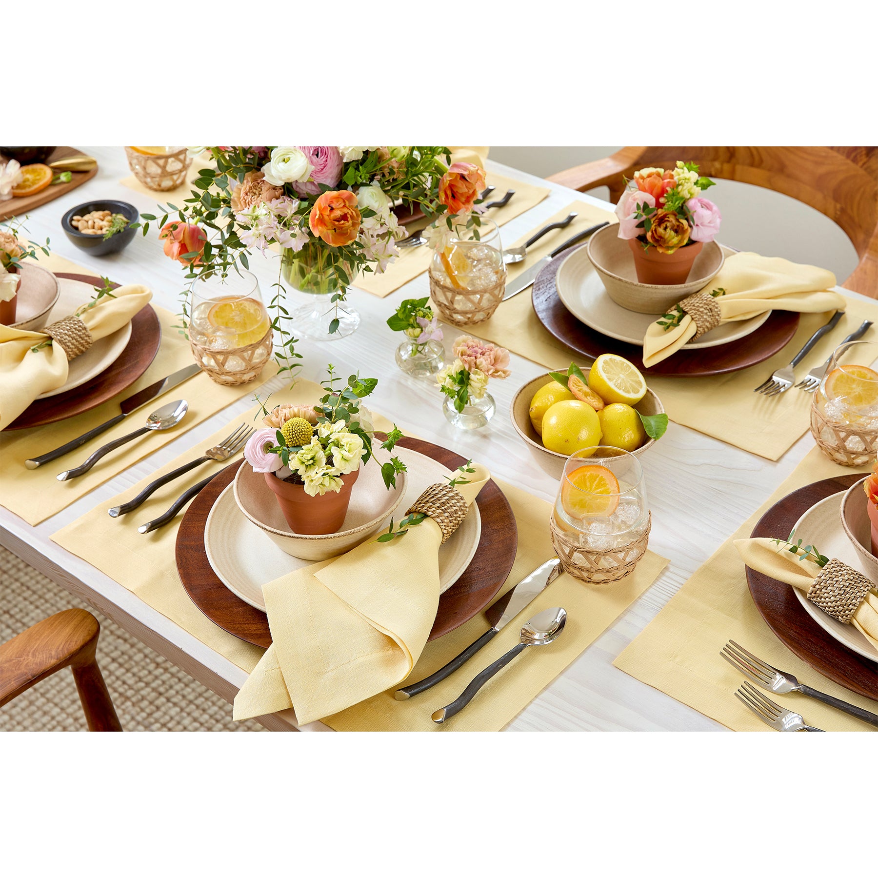 Eco-Friendly Linen Placemats Set of 6 - Premium Natural Table Mats for Dining, Kitchen, and Party Decor - Washable & Durable Home Tableware for Everyday Use and Special Occasions