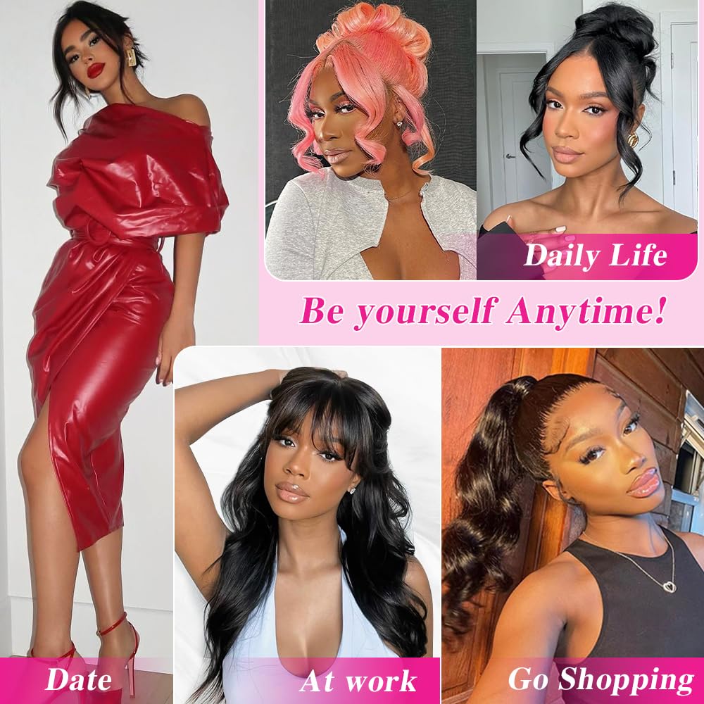 360 HD Full Lace Front Wig with Hidden Strap & Drawstring | 200% Density Body Wave Human Hair Wig for Women | Pre-Plucked with Baby Hair | 22 Inch | Perfect for Daily Wear, Cosplay & Special Occasions