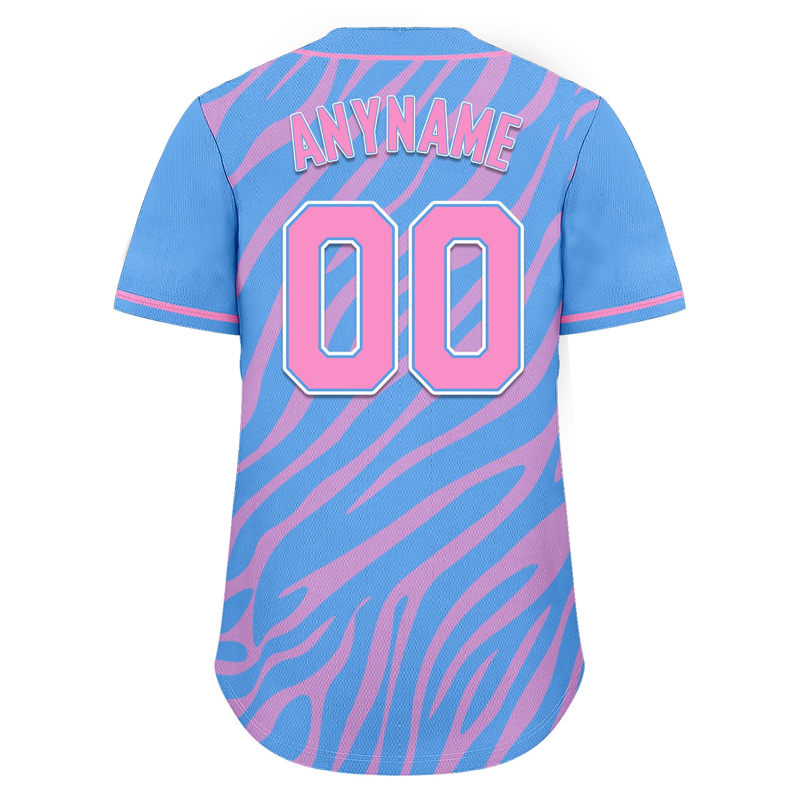 Custom Blue Pink Zebra Pattern Personalized Authentic Baseball Jersey - BSBJ01 D020201 - Perfect for Team Uniforms, Sports Events & Fan Gear