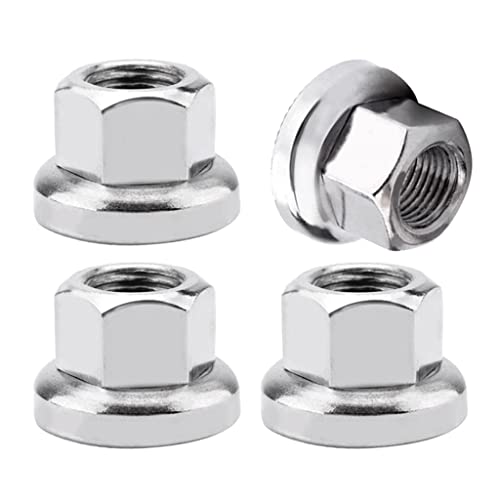 Old School Track Nuts Bike Wheel Axle - 4pcs Rear Hub Hardware for Fixed Gear & Single Speed Bicycles - Perfect for Urban Commuting & Track Cycling