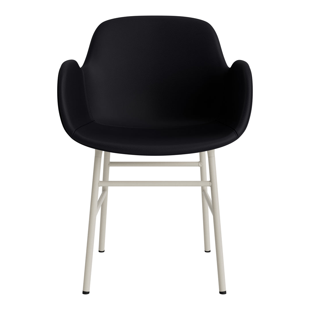 Modern Form Armchair with Sturdy Metal Legs & Soft Upholstery - Perfect for Living Room, Office, or Reading Nook