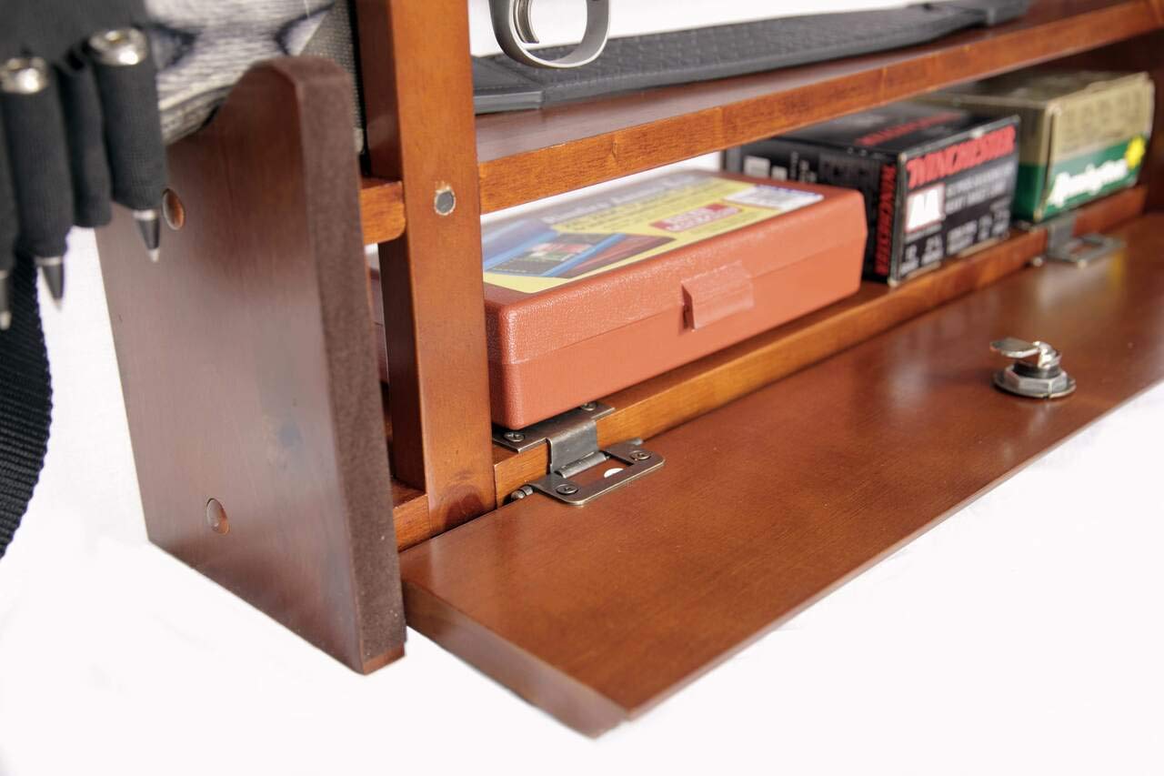 American Furniture Classics Model 840 - Premium 4 Gun Wall Rack for Rifles & Shotguns | Secure Firearm Storage for Home, Cabin & Hunting Lodge