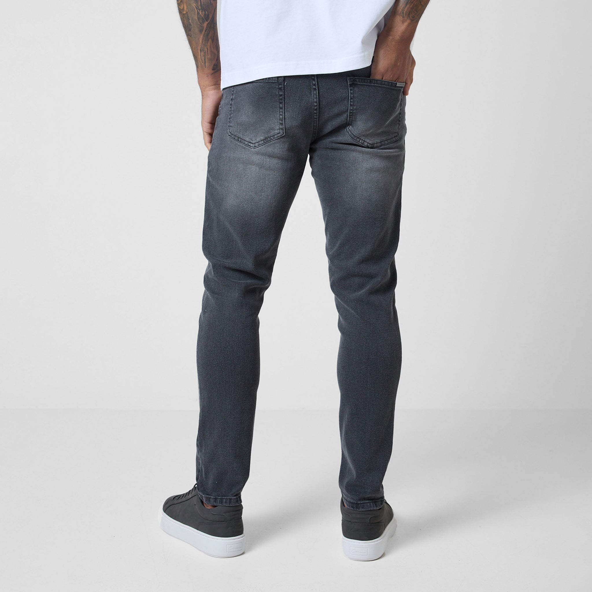 2 Pack Slim Fit Denim Jeans for Men - Black & Grey Washed Styles | Comfortable Stretch Denim Pants for Casual Wear, Work & Everyday Outfits