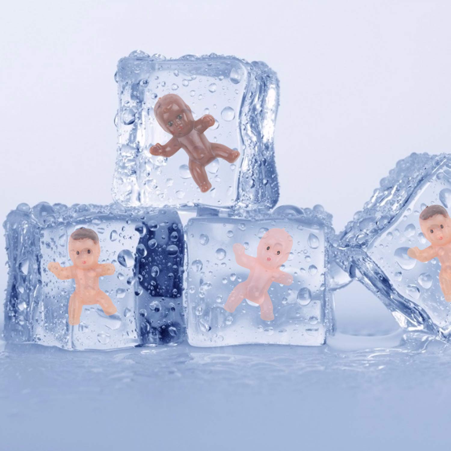 CCINEE 150 PCS Mini Plastic Baby Figurines for King Cake, Ice Cube Game & Baby Shower Decorations - Perfect for Mardi Gras Parties, Gender Reveals, and Wedding Cake Toppers