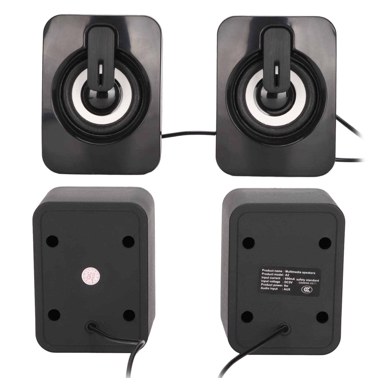 Mini USB Powered Stereo Computer Speakers - Low Distortion Wired Desktop PC Laptop Gaming Speakers for Home Office & Gaming Setup