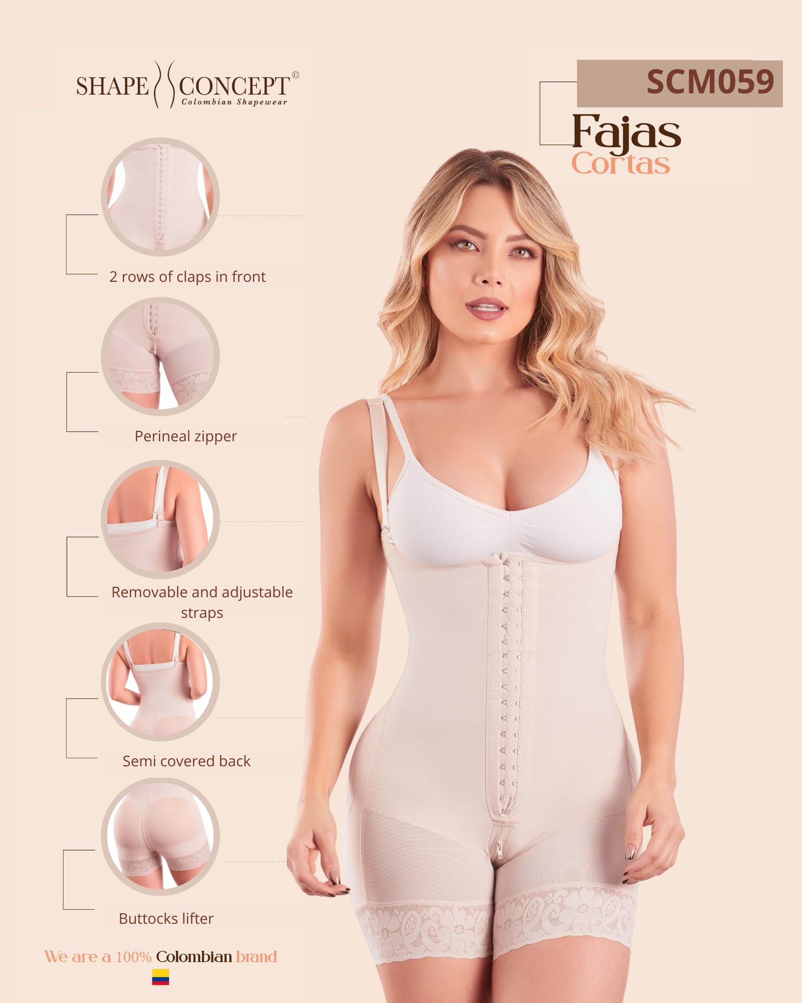 SHAPE CONCEPT Colombian Shapewear - Post-Surgery Compression Garment for Tummy Tuck, Waist Trainer & Body Shaper | Perfect for Recovery After Liposuction, C-Section & Weight Loss