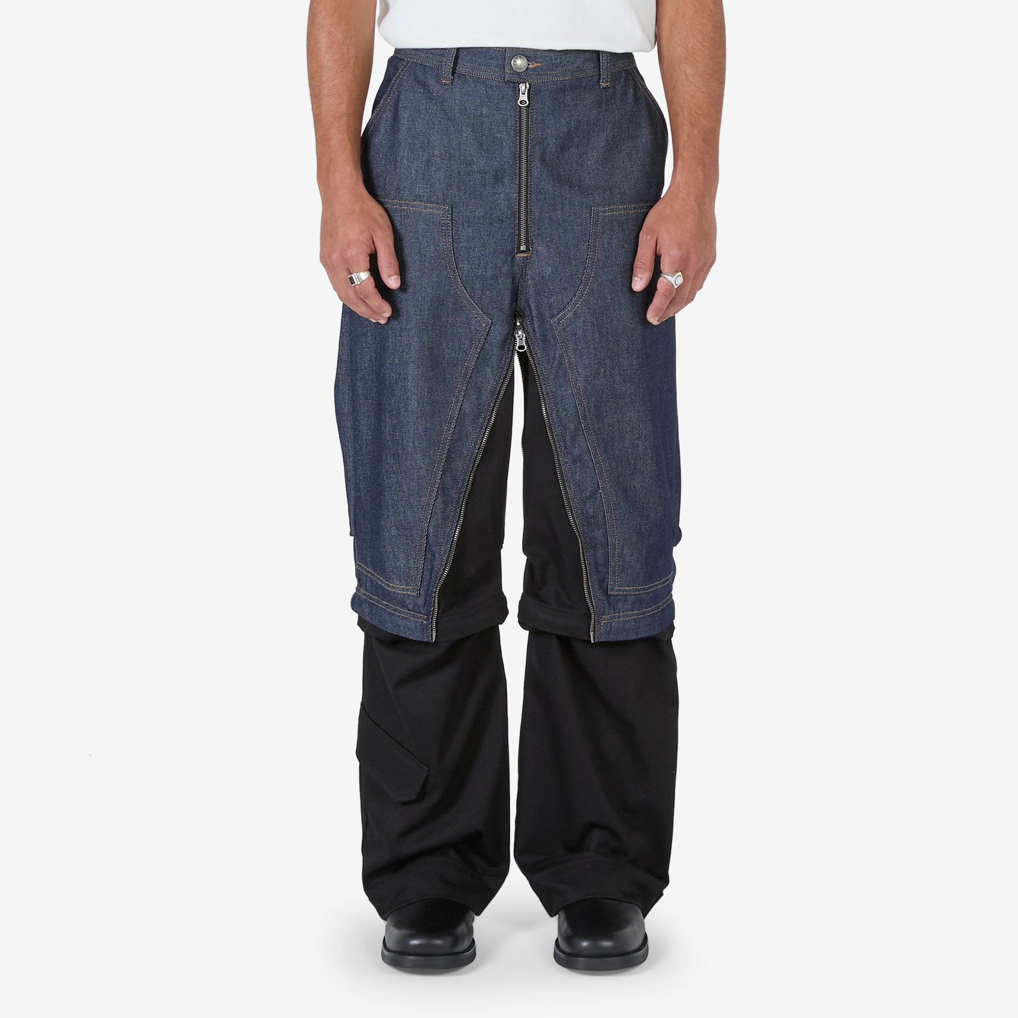 Milly Detachable Carpenter Jeans for Women - Indigo & Black Denim Work Pants | Durable & Stylish Workwear for Construction, DIY Projects & Casual Outfits