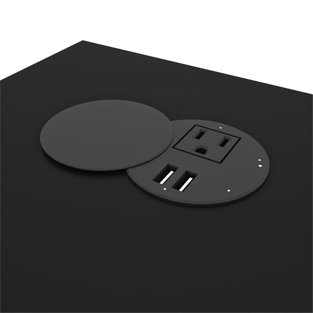 Pemberly Row Traditional L-Shaped Computer Desk in Black & Bark Gray - Home Office, Gaming, Study & Workspace Solution