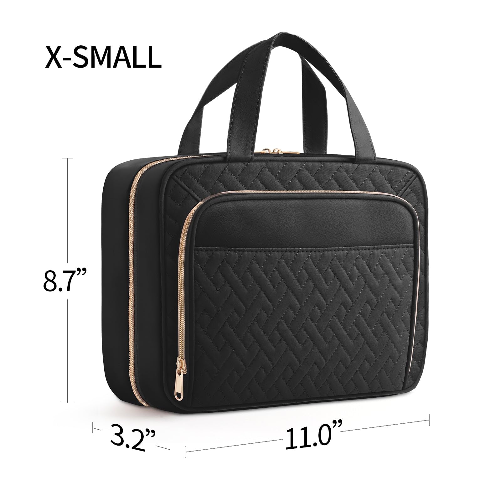 HOTOR Waterproof Hanging Toiletry Bag for Women & Men - Large Travel Makeup Organizer with Multiple Pockets | Perfect for Camping, Gym, Business Trips & Vacation Essentials (XS, Black)