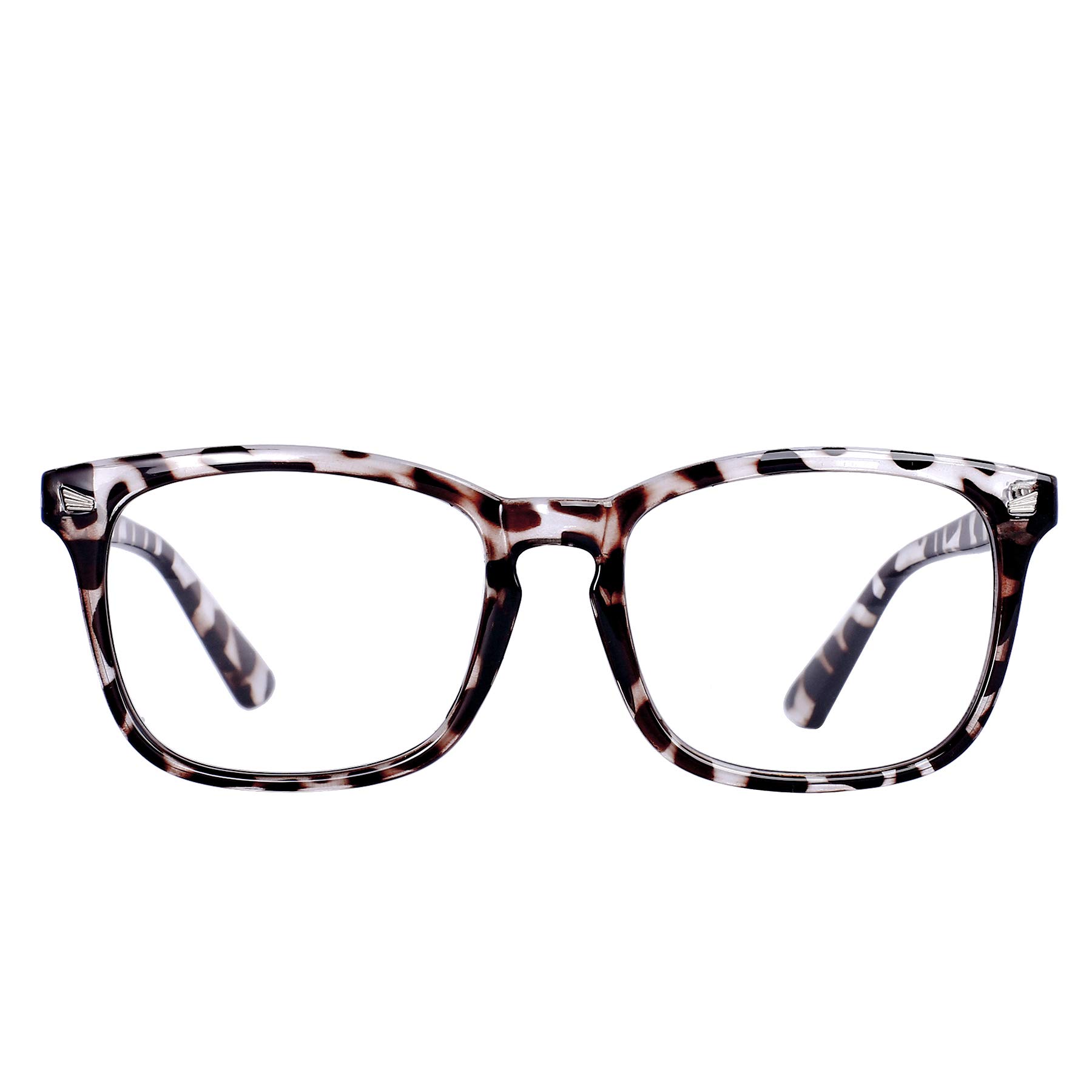 MAXJULI Fashion Non-Prescription Glasses - Cute Nerd Frame Reading Glasses for Women & Men | Computer Gaming Glasses | Blue Light Blocking for TV & Phone Use (Leopard Print) - Perfect for Work, Study & Screen Time