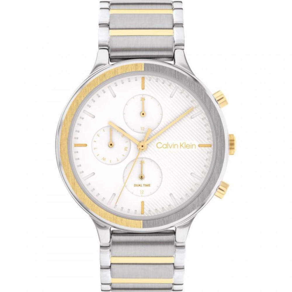 Calvin Klein Women's Watch with White Dial & Two-Tone Stainless Steel Strap - Model 25200239 | Elegant Timepiece for Office, Party & Everyday Wear