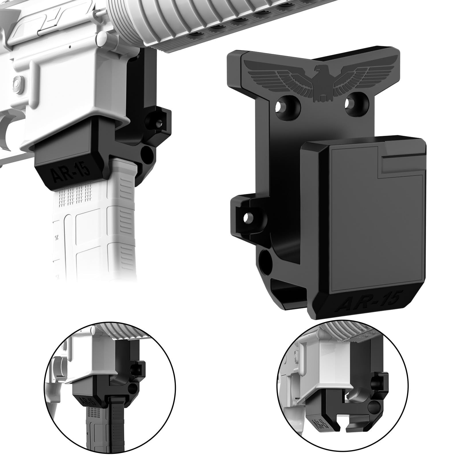 223/5.56 Rifle Wall Mount Rack - Heavy Duty PA Material with Frosted Finish, 300Lbs Capacity Gun Storage System | Perfect for Home, Office & Range Organization