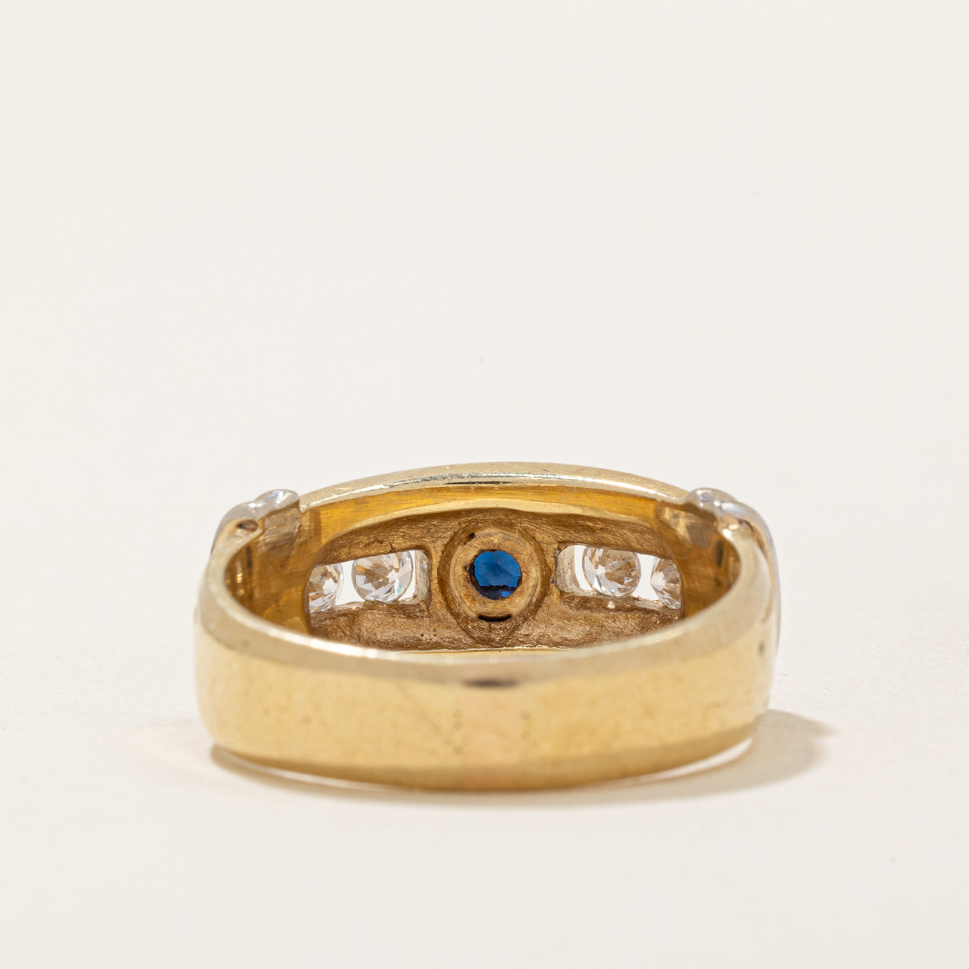 Exquisite 0.20ctw Diamond & Sapphire Cocktail Ring | 0.17ct Genuine Sapphire | Size 7.5 | Elegant Women's Jewelry for Evening Parties, Weddings & Special Occasions