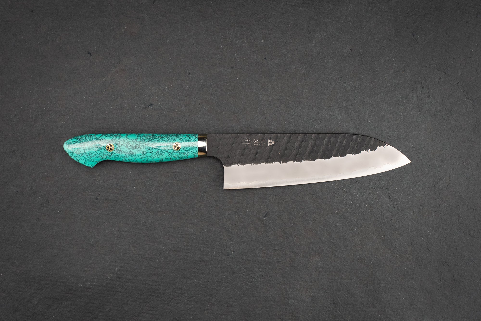 Nigara SG2 Kurouchi Tsuchime Western Santoku Knife 180mm - Premium Japanese Kitchen Knife for Slicing, Dicing & Chopping - Perfect for Home Chefs & Professional Kitchens